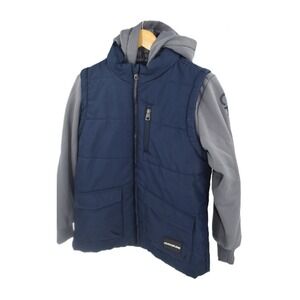 Calvin‎ Klein Jeans Boys Puffer Vest Hoodie Combo Navy Gray XL 18-20